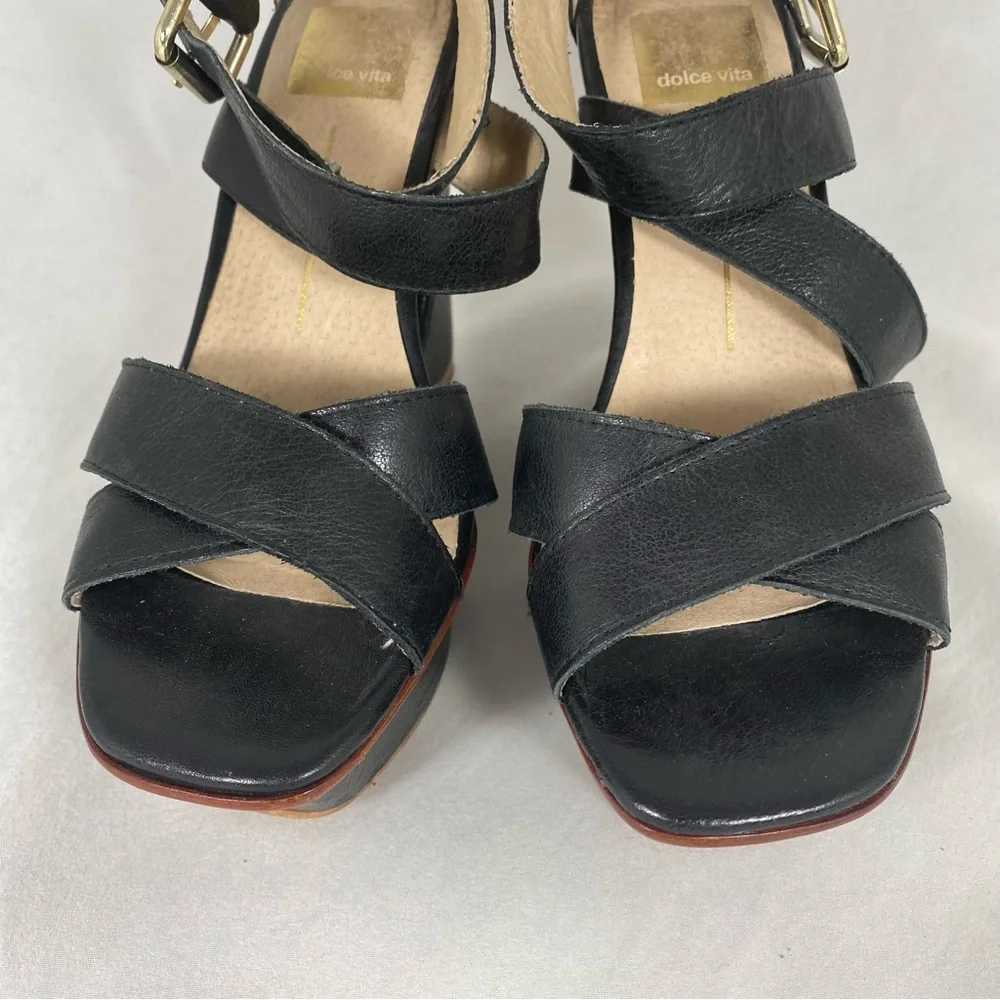 Dolce Vita Orla Cutout Leather Wedge Platform Sandal